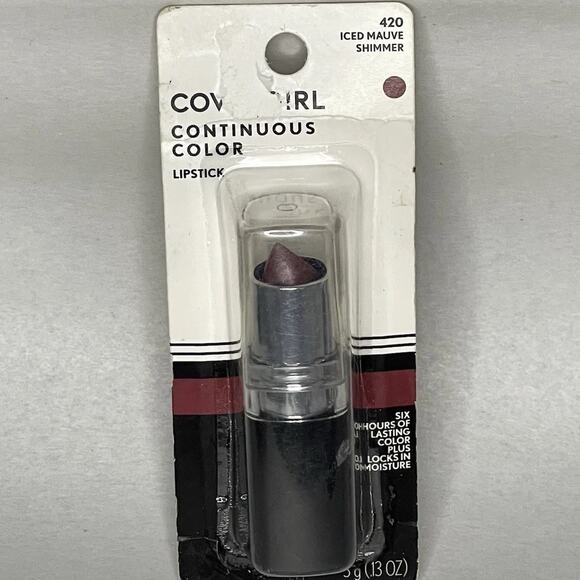 CoverGirl Continuous Color Lipstick 420 Iced Mauve Shimmer NOS Discontinued - Picture 1 of 4